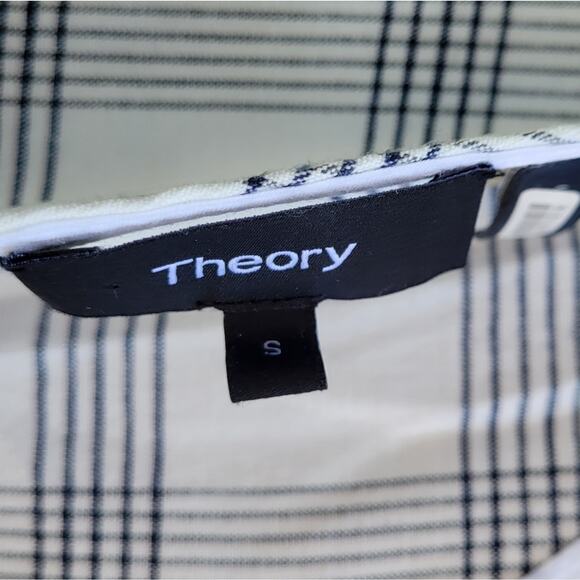 Theory Deep V Maxi Midi Dress In Plaid Viscose Blend Small - Picture 5 of 7